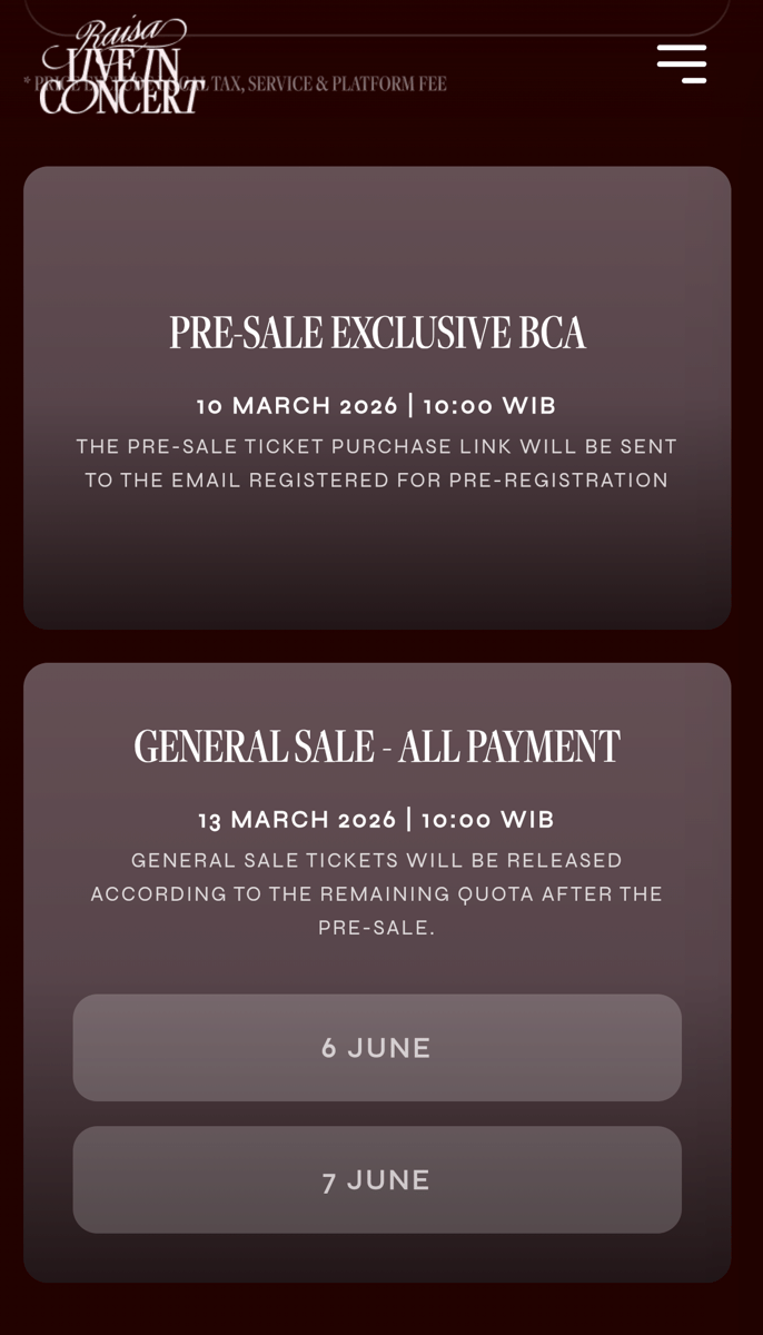 Cara beli tiket konser Raisa di Jakarta 2026