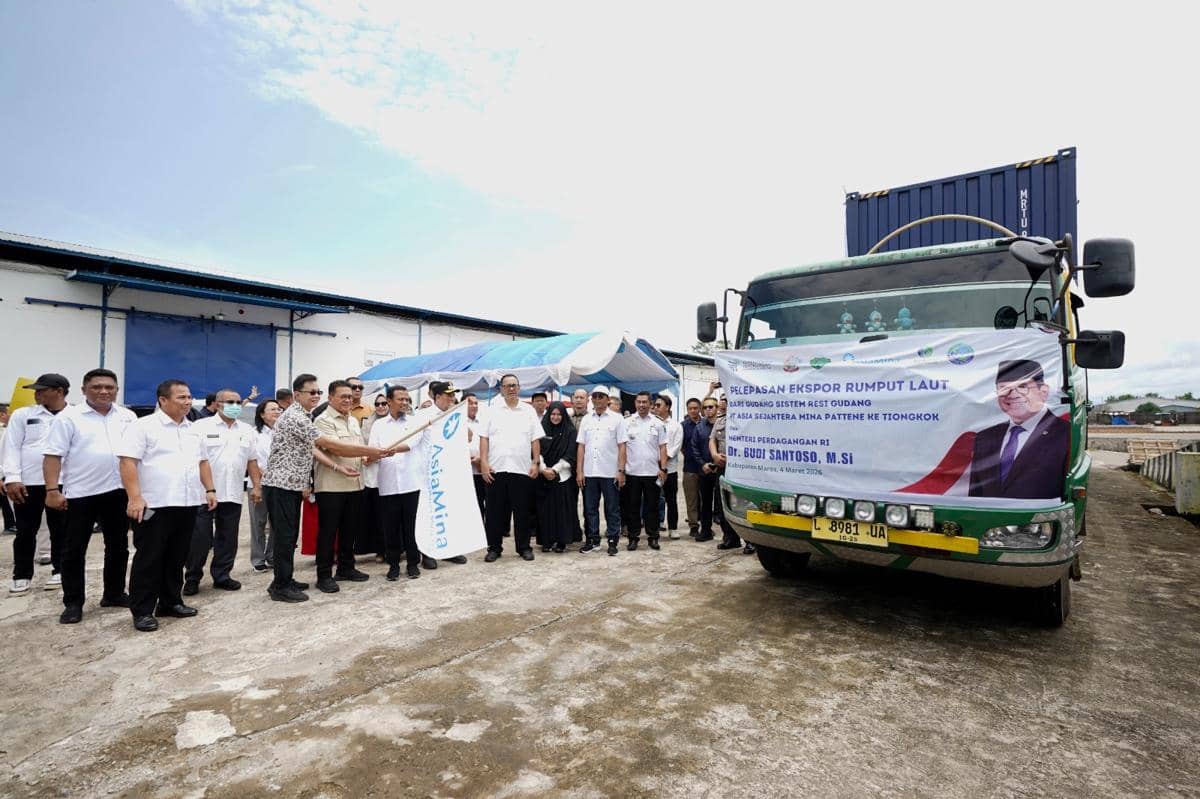 Indonesia ekspor 75 ton rumput laut jenis Eucheuma cottonii senilai Rp1,7 miliar ke China. 