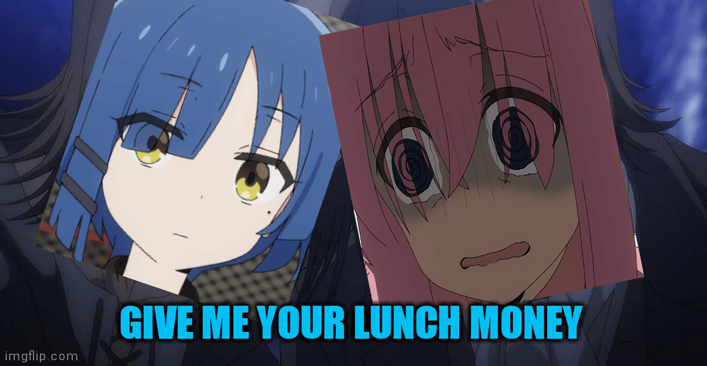 meme anime tentang makan siang