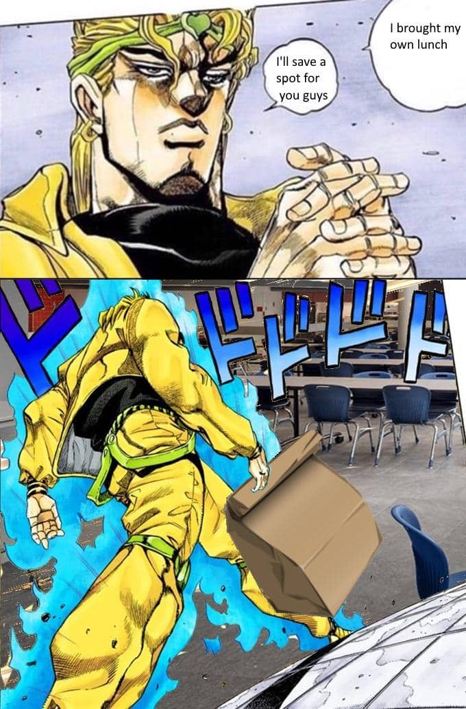 meme anime tentang makan siang