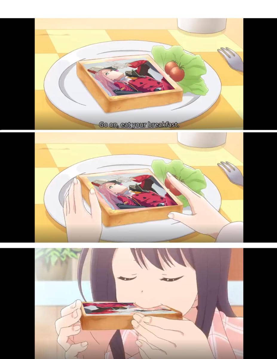 meme anime tentang sarapan