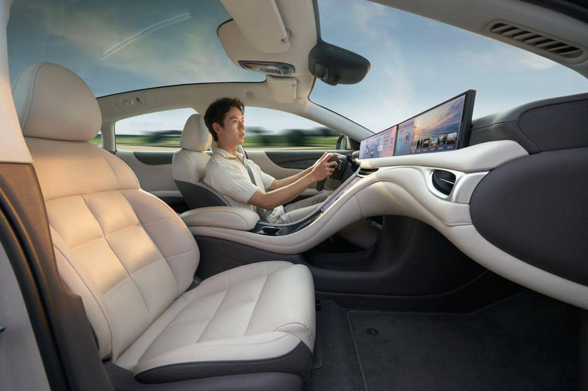 ilustrasi interior mobil listrik