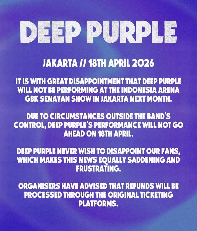 Deep Purple batal konser di Jakarta