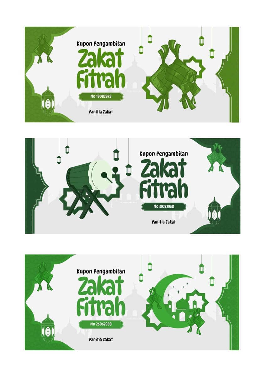 Contoh Kupon Zakat Fitrah