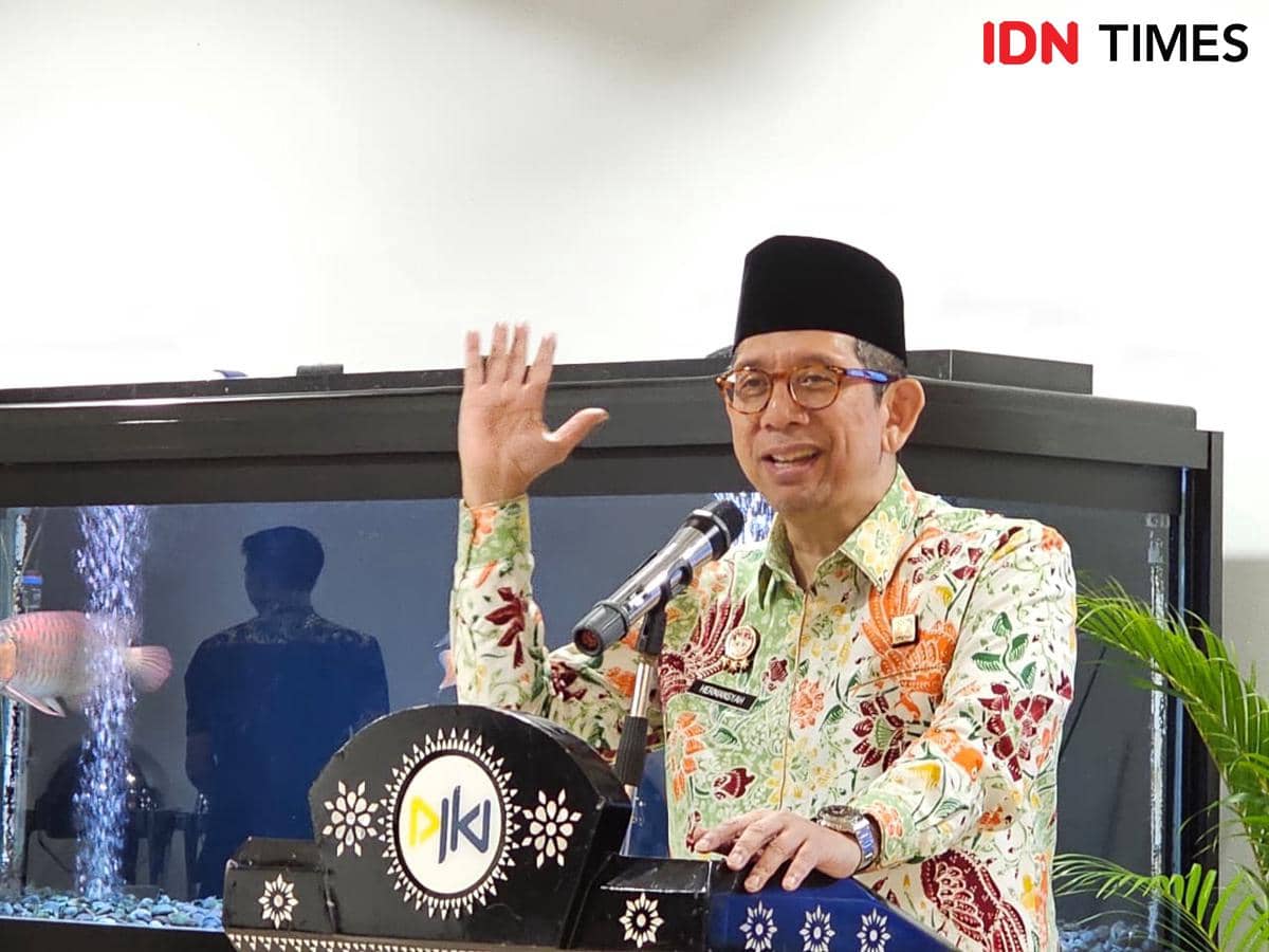 Direktur Jenderal Hak Kekayaan Intelektual Kementerian Hukum, Hermansyah Siregar, saat memberikan paparan di Gedung DJKI, Kemenkum, Jakarta, Kamis (5/3/2026). 