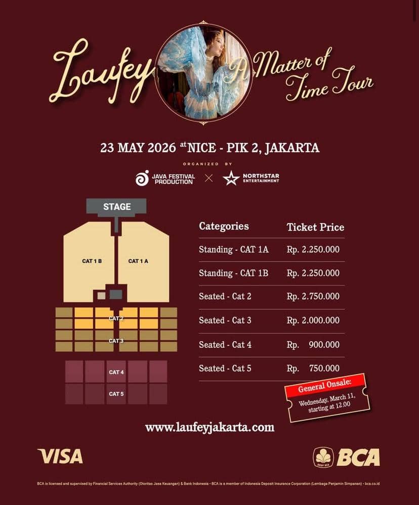 harga tiket konser Laufey di Jakarta 2026