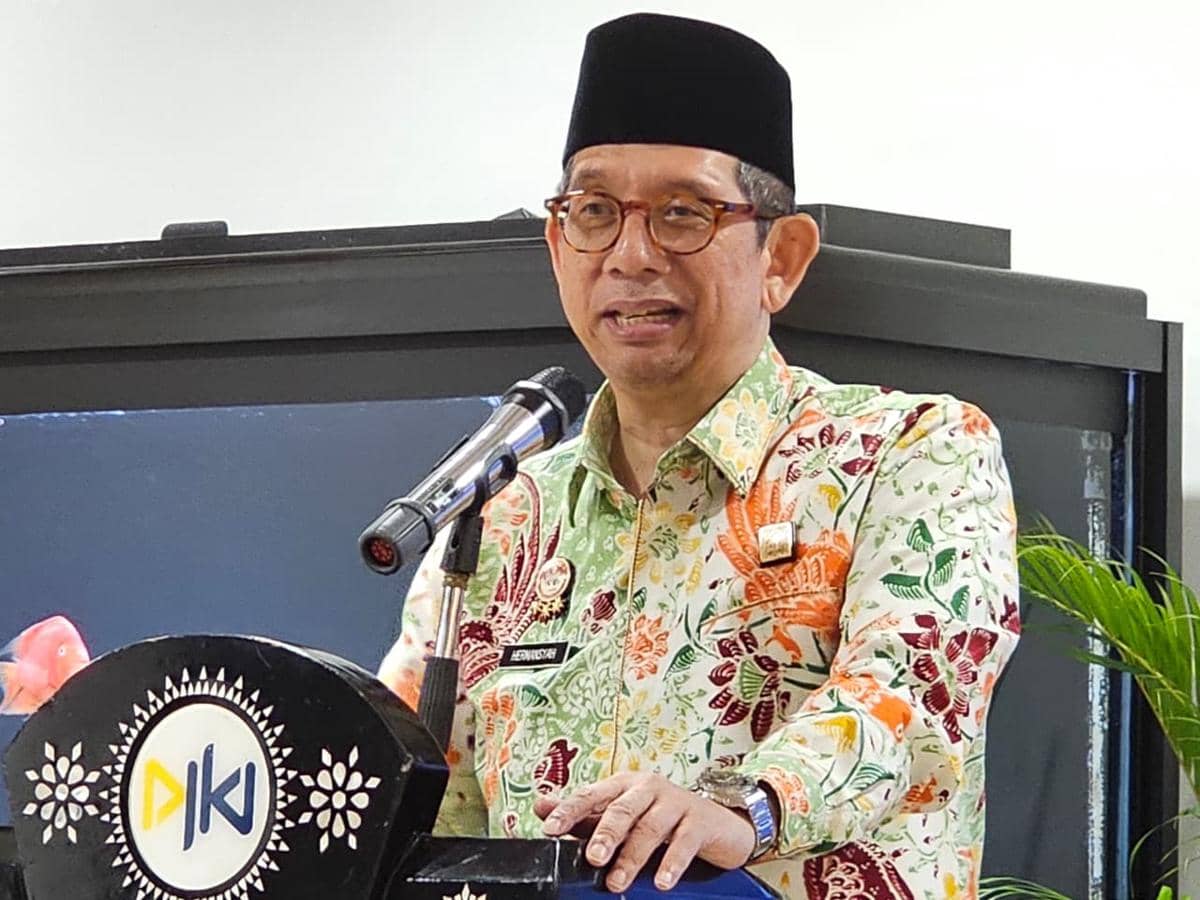 Direktur Jenderal Hak Kekayaan Intelektual Kementerian Hukum, Hermansyah Siregar, saat memberikan paparan di Gedung DJKI, Kemenkum, Jakarta, Kamis (5/3/2026)..