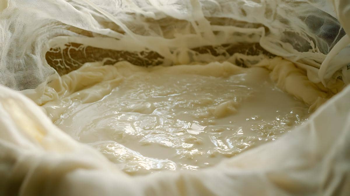 Saring adonan pudding