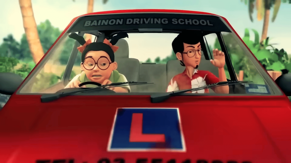 Abang Zaid pernah terlihat menjadi instruktur mengemudi