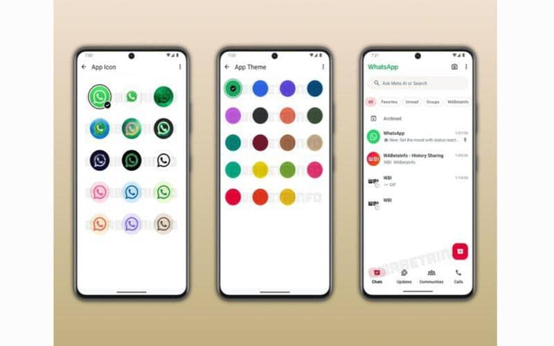 tema dan ikon aplikasi di WhatsApp Plus