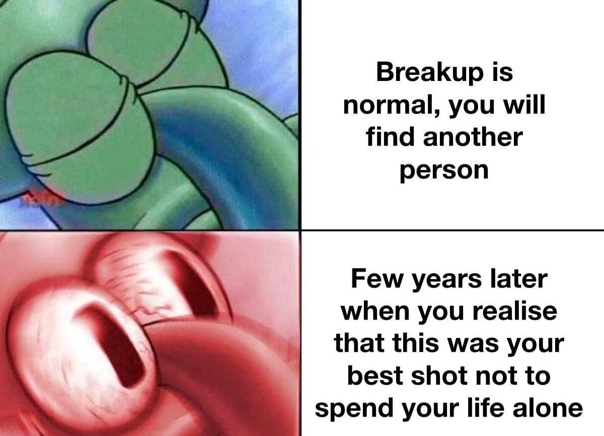 meme kartun tentang putus cinta