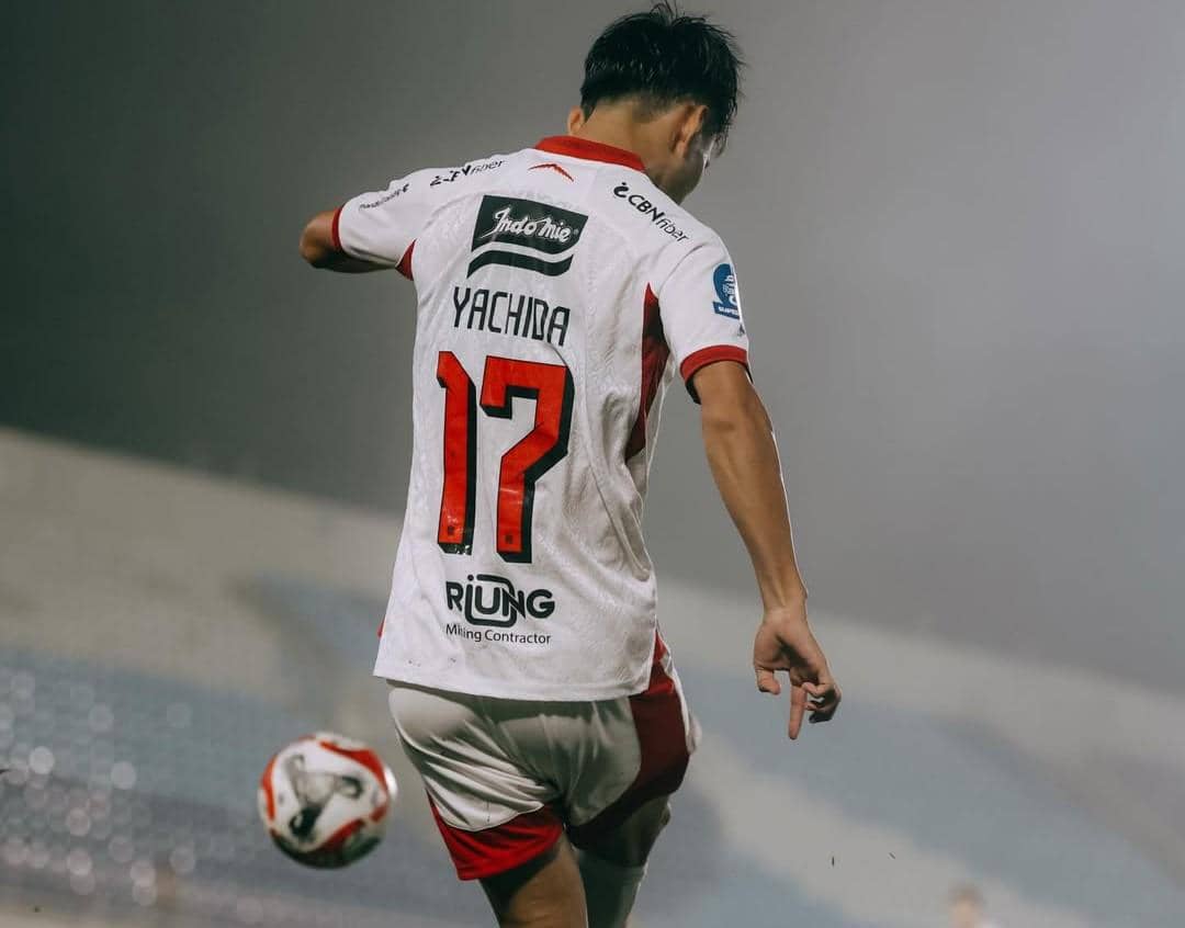 Teppei Yachida cetak brace saat menghadapi Arema FC. 