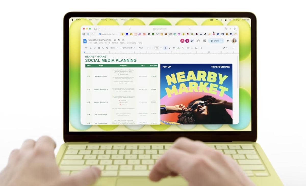 tangkapan layar MacBook Neo