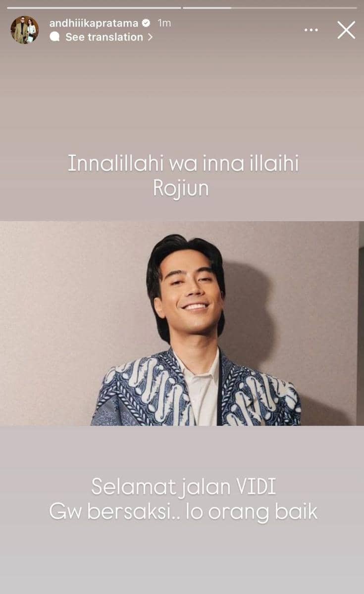 ucapan duka untuk Vidi Aldiano