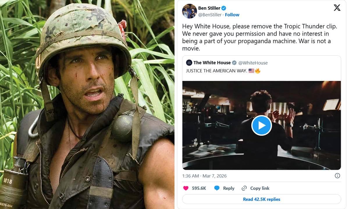 Ben Stiller Protes Gedung Putih Pakai Filmnya untuk Promosikan Perang
