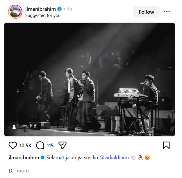 Ucapan duka cita untuk Vidi Aldiano