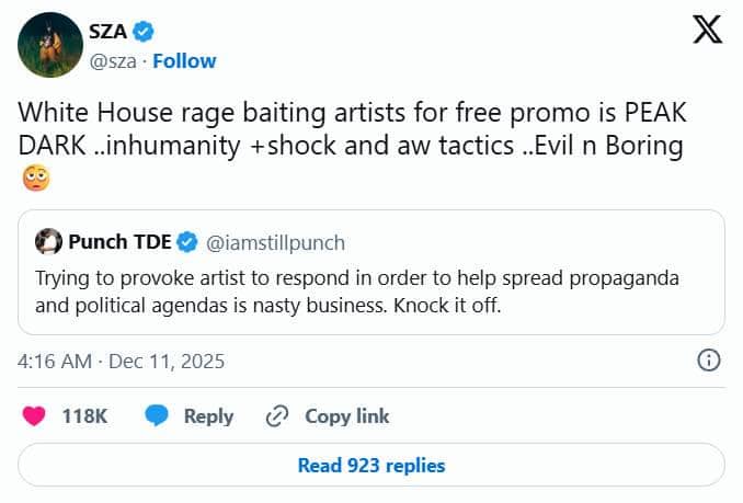 SZA protes lagunya dipakai propaganda Trump.jpg