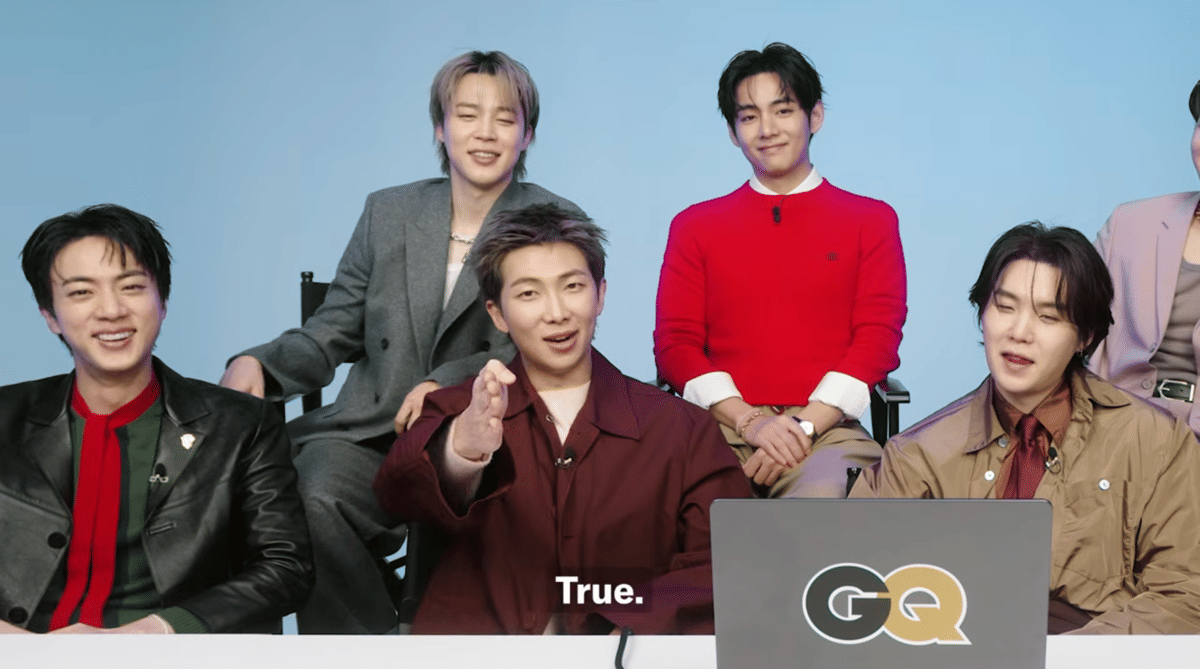 BTS saat wawancara dengan GQ Magazine (youtube.com/GQ)