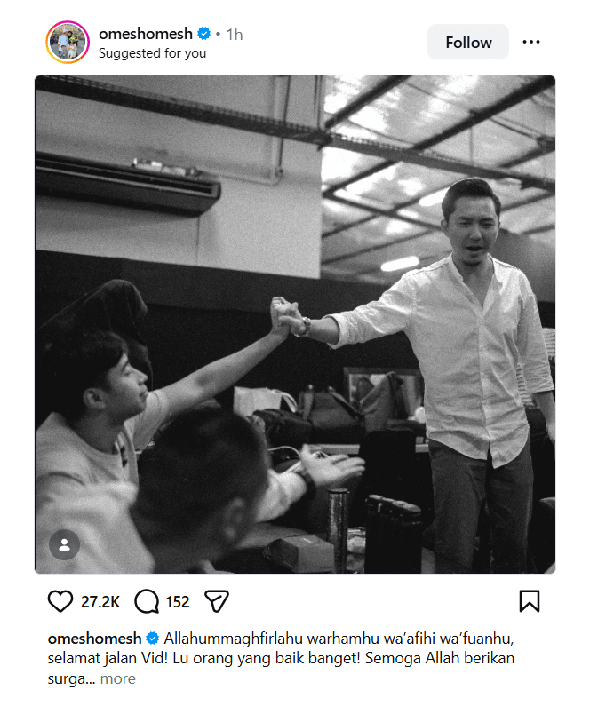 Ucapan duka cita untuk Vidi Aldiano  