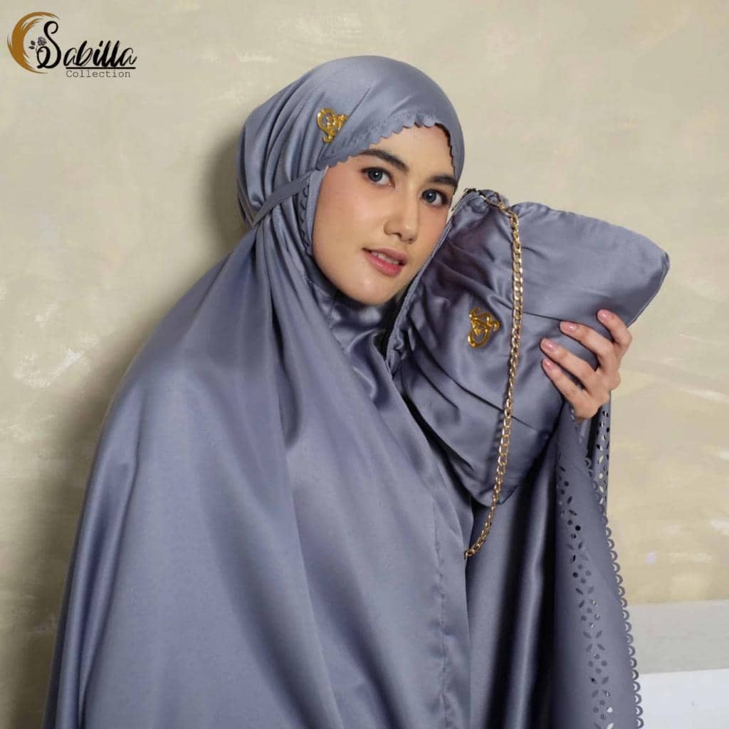 SABILLA Mukena Dewasa Silky Daily Lasercut 2in1 Series Tas Rantai