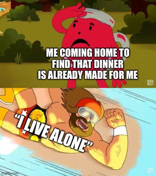 meme kartun tentang makan malam