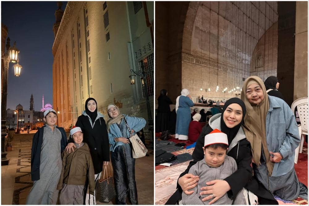 9 Potret Oki Setiana Dewi Tarawih di Masjid Sultan Hasan, Kairo!