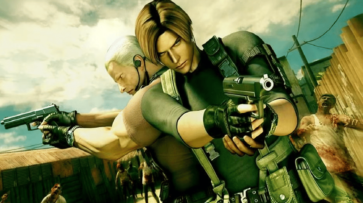 Leon dan Krauser dalam Resident Evil: The Darkside Chronicles.