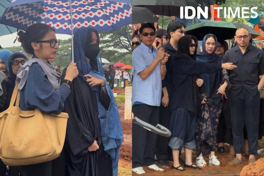 Deretan Artis di Pemakaman Vidi Aldiano, Ramai di Tengah Hujan