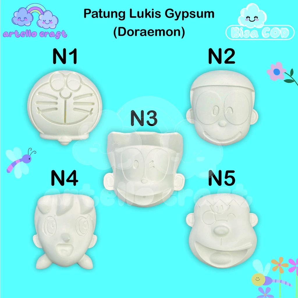 Patung melukis Doraemon. (shopee.co.id/Artello Craft)