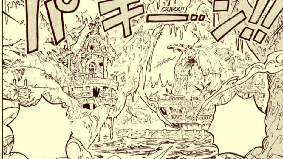 Gedung Sekolah Walrus beku. (Dok. Shueisha, Eiichiro Oda/One Piece)