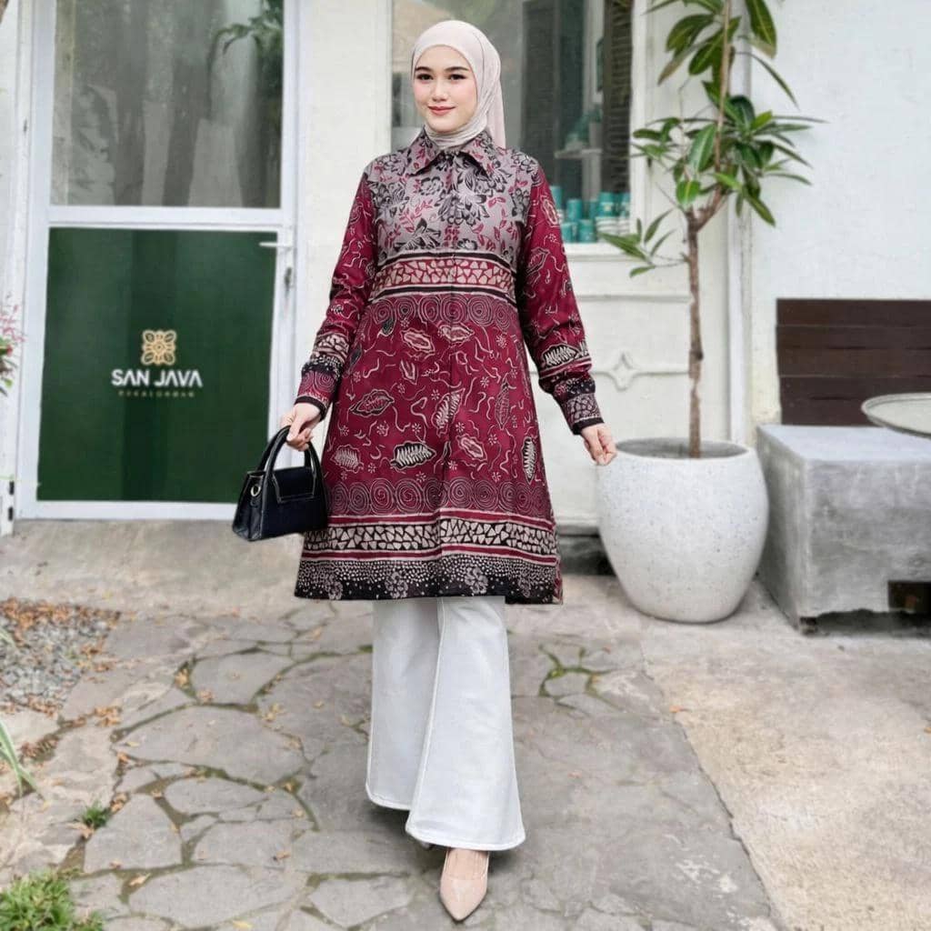 Inspirasi tunik lebaran untuk acara keluarga