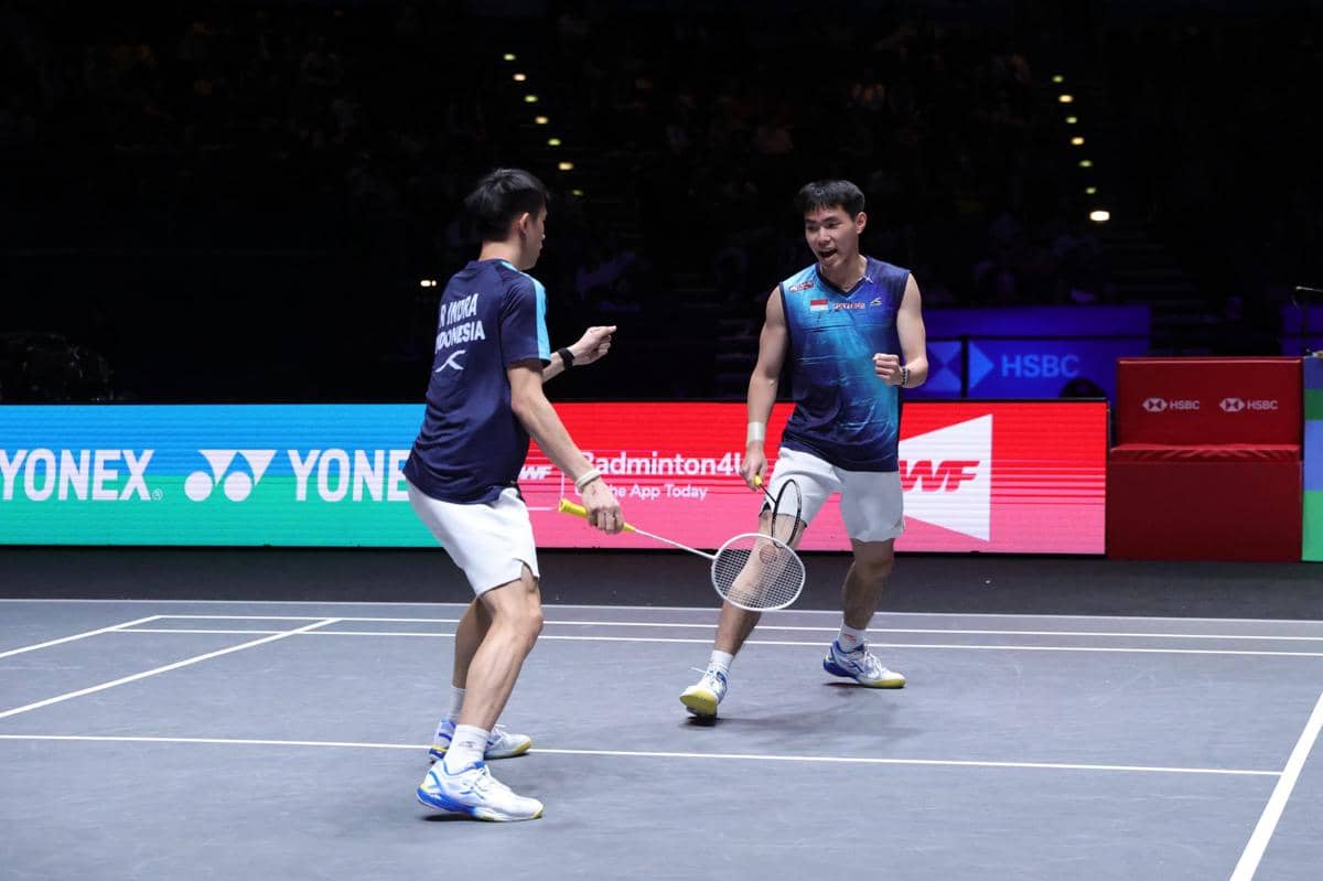 Ganda putra muda Indonesia, Raymond Indra/Nikolaus Joaquin di semifinal All England 2026