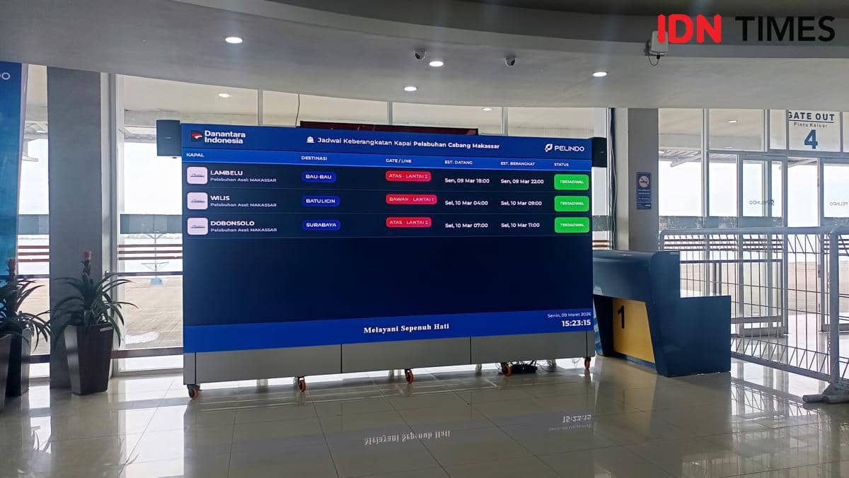 Terminal Pelabuhan Makassar. PT Pelabuhan Indonesia (Persero) Regional 4, Senin (9/3/2026). IDN Times/Asrhawi Muin