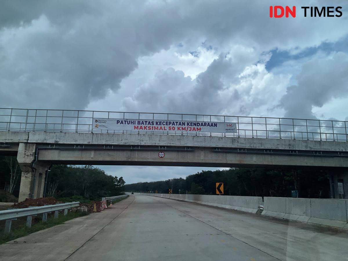 Kondisi Tol Betung saat dibuka fungsional untuk arus mudik lebaran 2026.