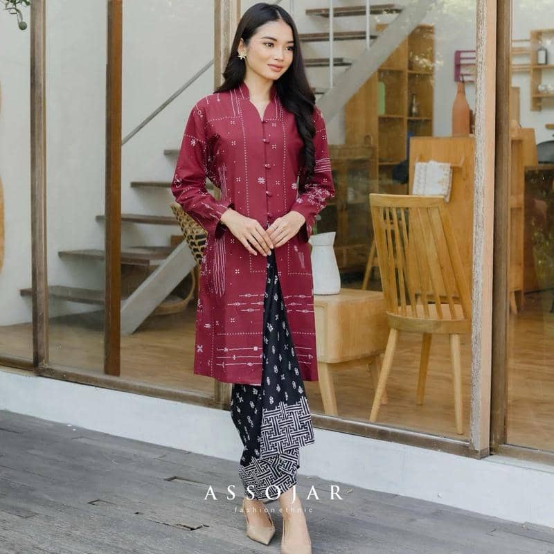 tunik Lebaran 2026 kombinasi batik modern