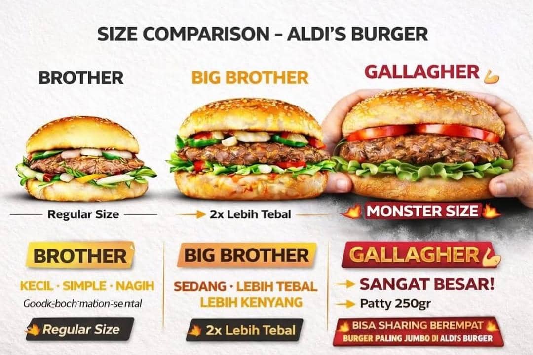 Daftar Menu Aldi's Burger Cempaka Putih yang Viral di Threads