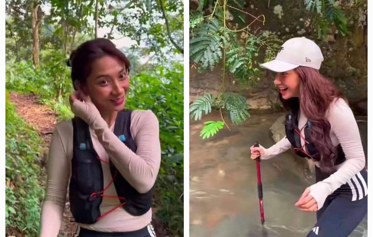 9 Potret Dinda Kirana di Curug Leuwi Hejo, Senang-senang