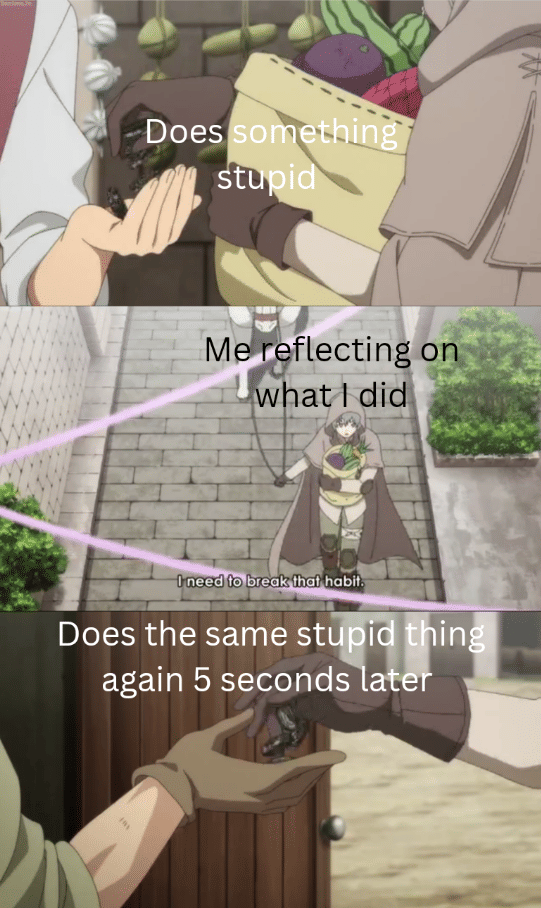 meme anime tentang kebiasaan buruk