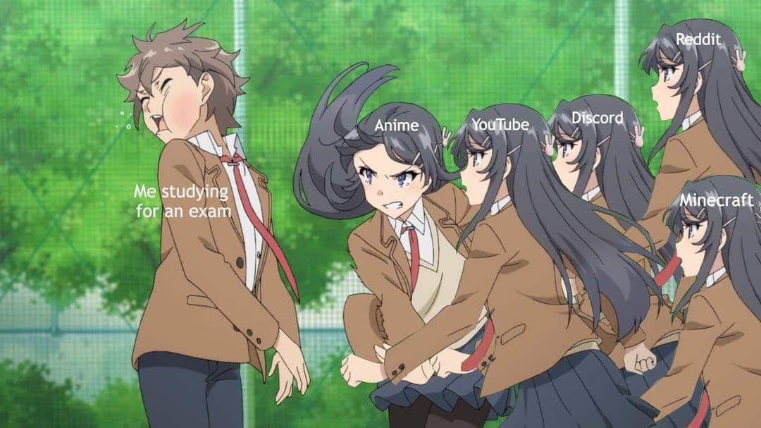 meme anime tentang kebiasaan buruk