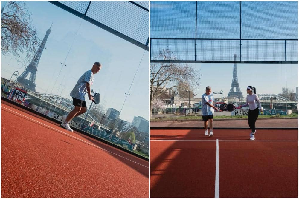 9 Potret Gading Marten Main Padel dengan Latar Belakang Menara Eiffel