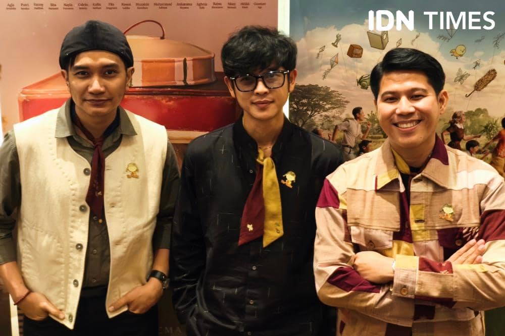 Nino Kayam bersama Laleilmanino bercerita soal relatenya OST Na Willa dengan keadaannya usai Vidi Aldiano meninggal dunia dalam sesi doorstop di Jakarta, Selasa (10/3/2026)