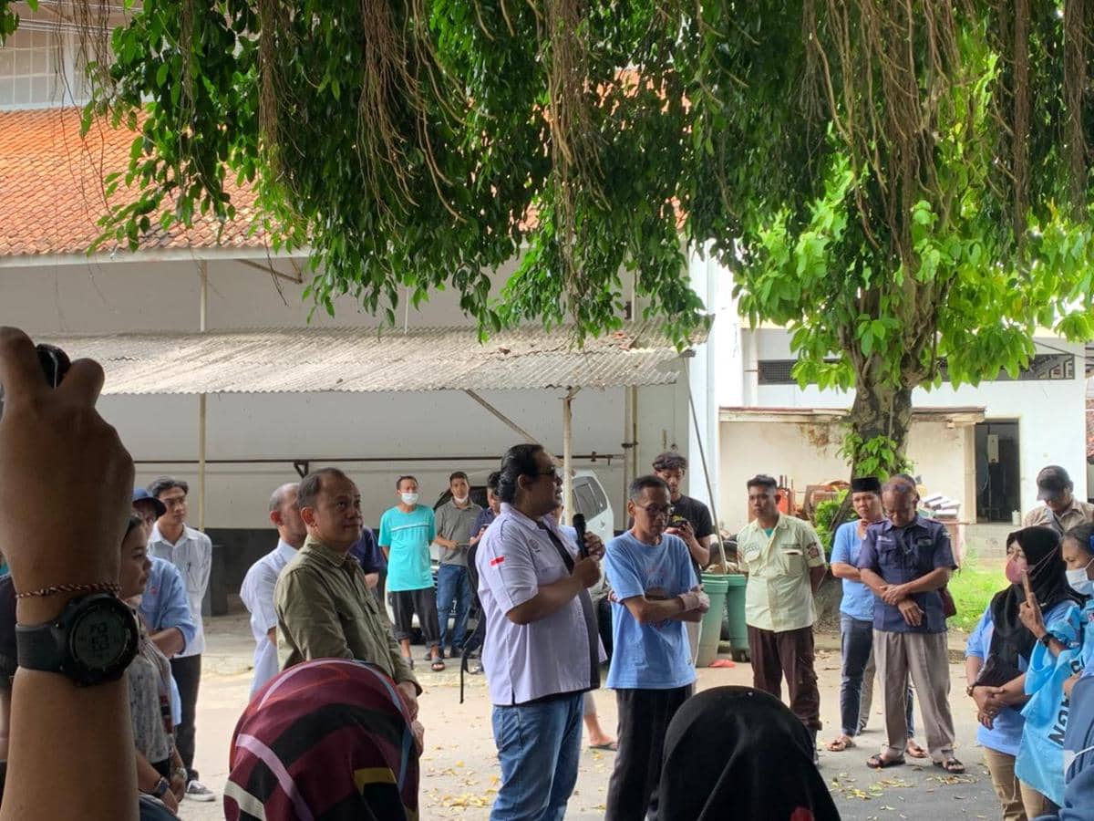 Aksi mogok kerja buruh Taru Martani, Selasa (10/3/2026)