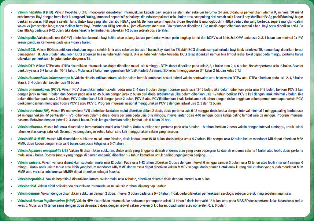 Jadwal Imunisasi Anak Usia 0-18 Tahun, Rekomendasi IDAI 2024.