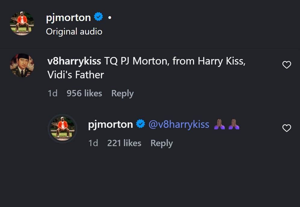 ucapan duka PJ Morton untuk Vidi Aldiano
