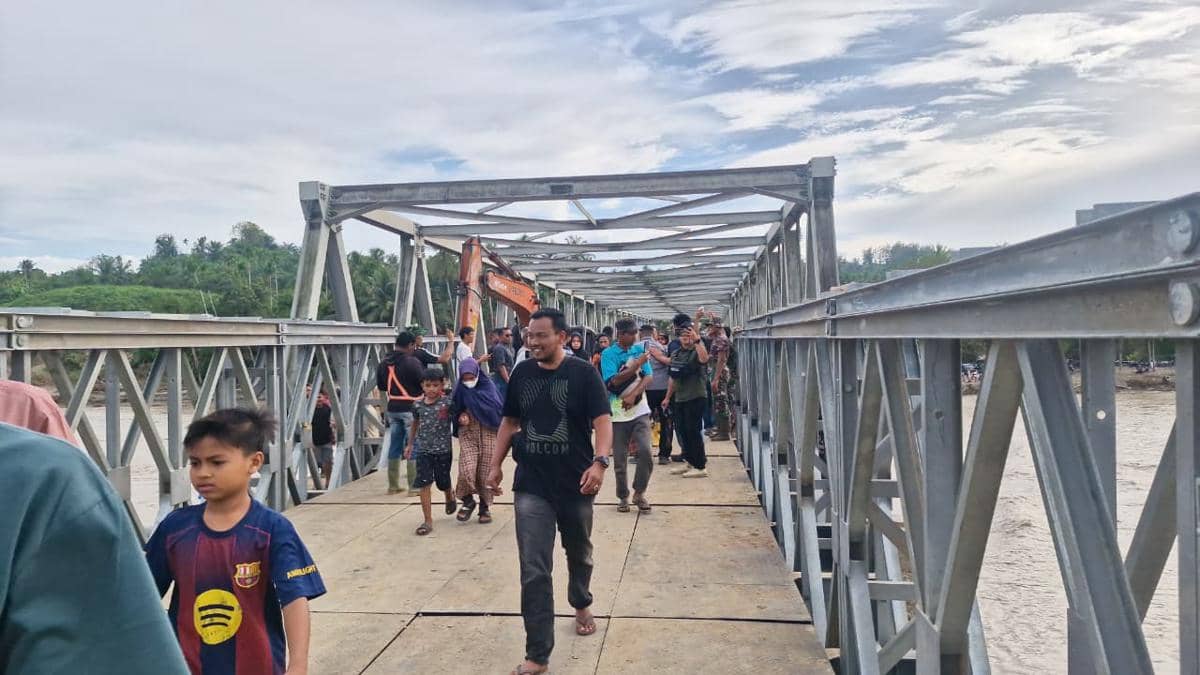 TNI AD Bangun 35 Jembatan Bailey di Aceh untuk Percepat Pemulihan Akses