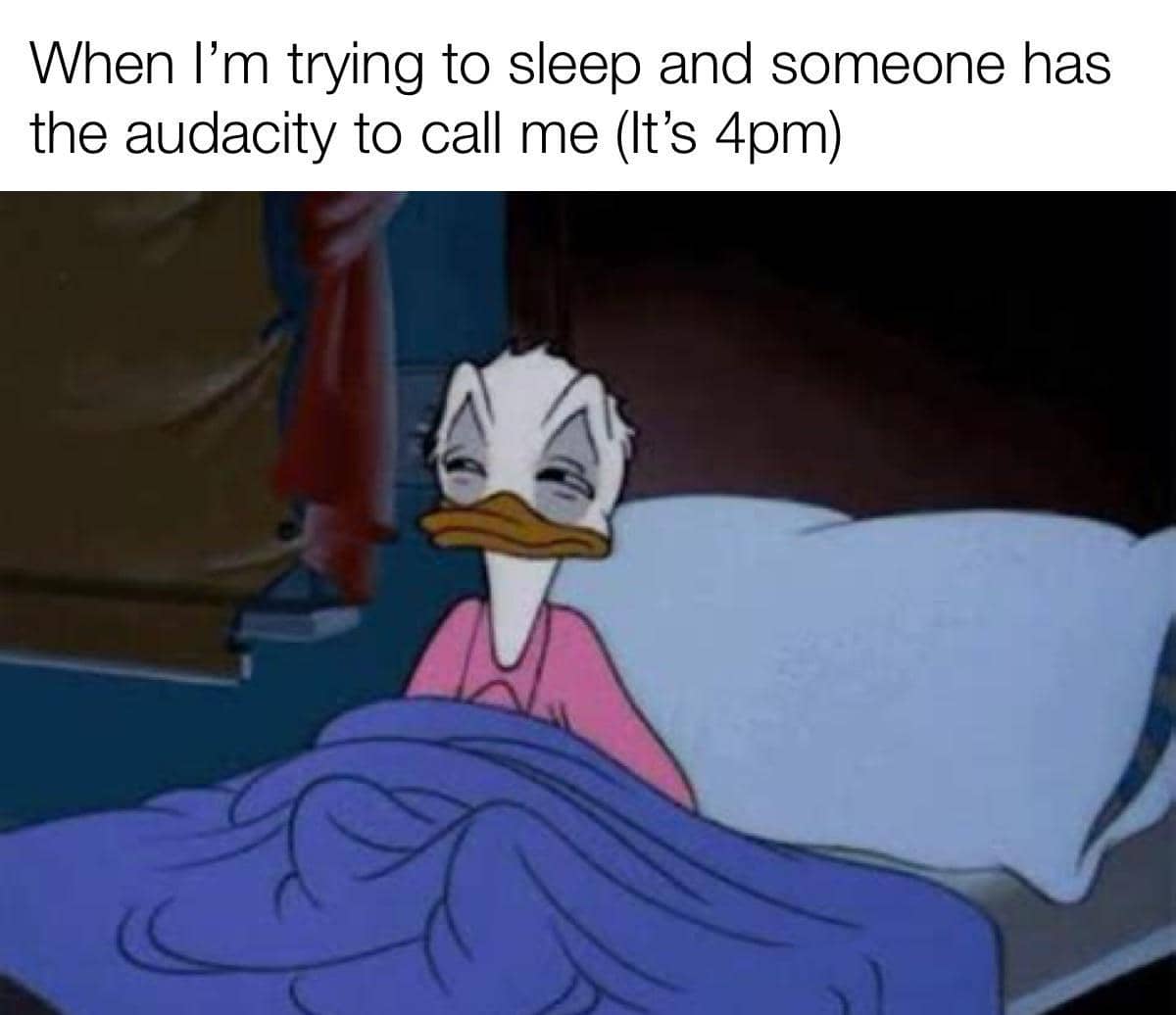 meme kartun tentang jadwal tidur