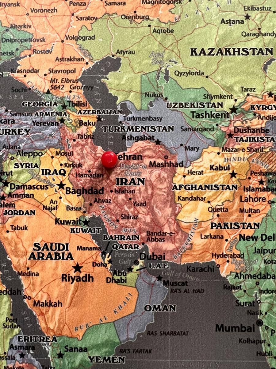 Ilustrasi peta kawasan Timur Tengah.