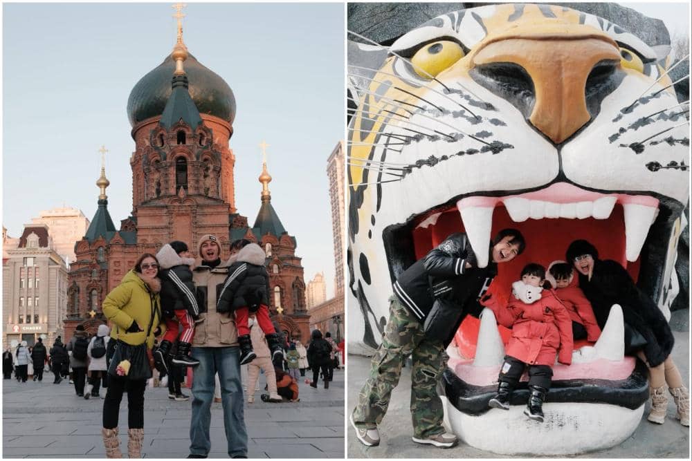 10 Potret Keluarga Felicya Angelista Jalan-jalan di Kota Harbin, China