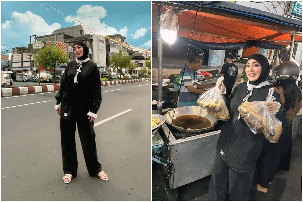 8 Potret Angelina Sondakh Ngabuburit di Kota Bengkulu, Borong Gorengan