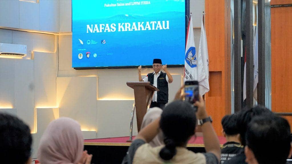 Fakultas Sains Itera merilis film dokumenter berjudul Nafas Krakatau di Aula Gedung Kuliah Umum 2 Itera